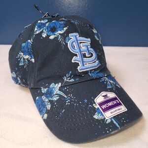 St‎ Louis Cardinals Blue Floral Baseball Cap Women's New With Tags Adjustable